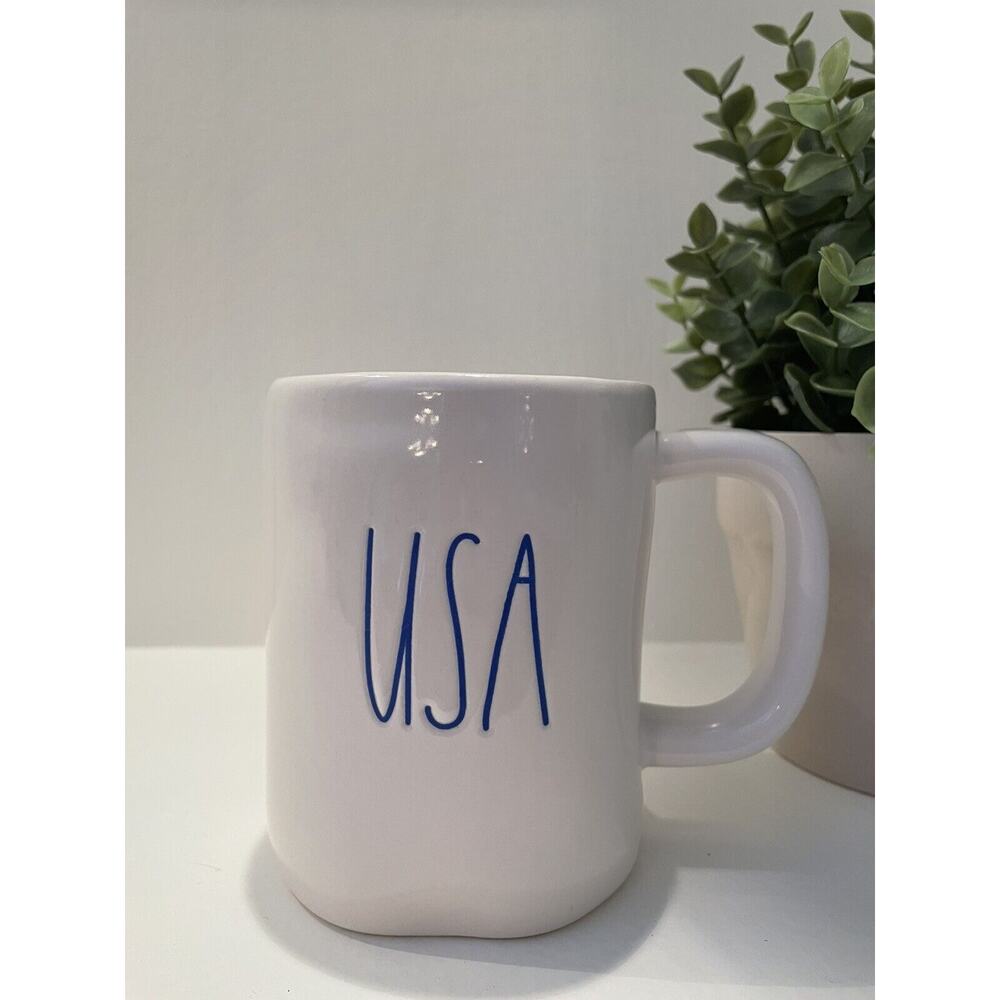 Rae Dunn USA mug-Magenta Artisan Collection RED WHITE BLUE